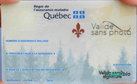 Kanada Quebec karta ubezpieczenia zdrowotnego edytowalny szablon